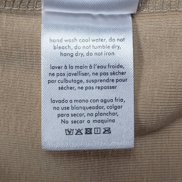 WeWoreWhat Boat Neck Midi Dress Beige Women’s Large Cotton Rib Knit Minimalist - Picture 13 of 16